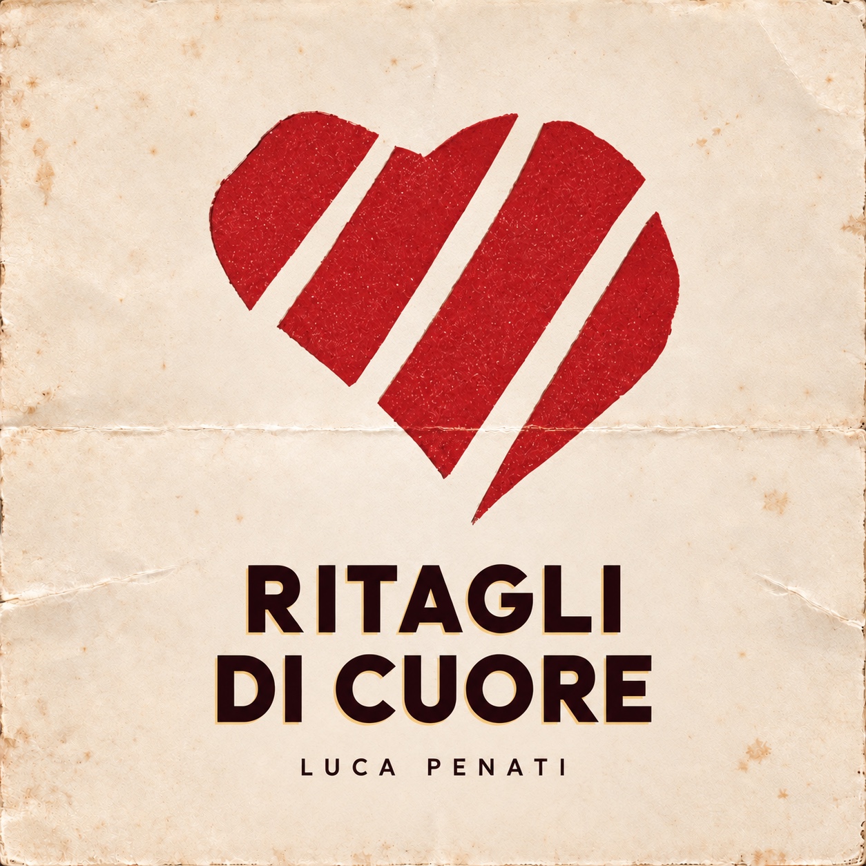 Draft Ritagli di Cuore album artwork with a fragmented red heart on aged paper
